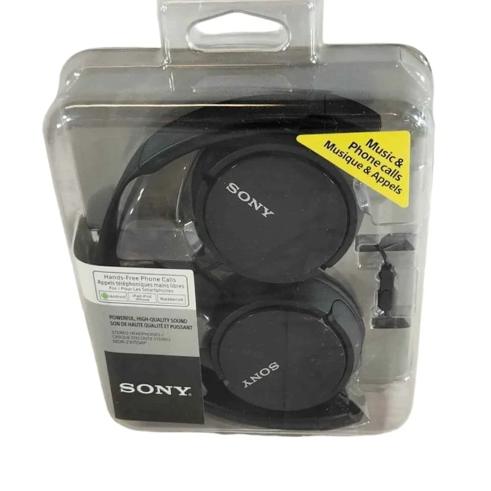 Sony Wired MDR ZX110AP Stereo Headphones Music Phone Calls‎ Black
